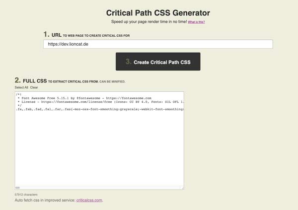 Elementor PageSpeed: Critical CSS nutzen 104