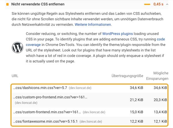 Elementor PageSpeed: Critical CSS nutzen 42