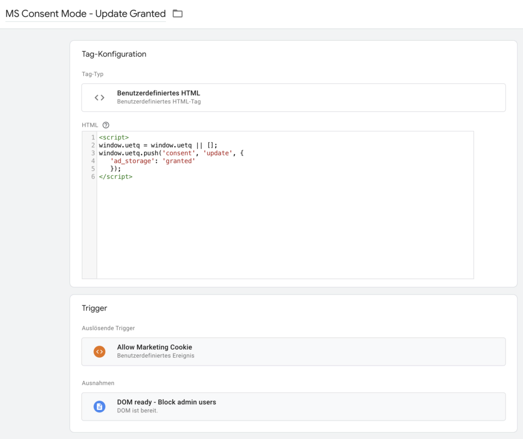 Anleitung: Microsoft Consent Mode über Google Tag Manager einrichten 4 image 16